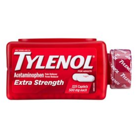 Tylenol Extra Strength Pain Relief Caplets, 500 mg Acetaminophen, 325 ct.