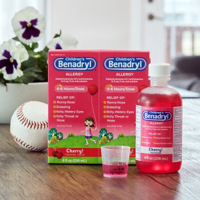 Children S Benadryl Antihistamine Allergy Liquid Cherry 8 Fl Oz 2 Pk Sam S Club