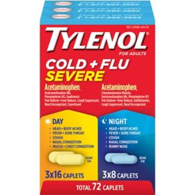 Tylenol Cold + Flu Severe Day & Night Caplets 48 ct. Day, 24 ct. Night