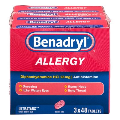 Benadryl Ultratabs Allergy Tablets (48 ct., 3 pk.) - Sam's Club