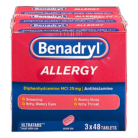 Benadryl Allergy Ultratabs Tablets (48 ct., 3 pk.)
