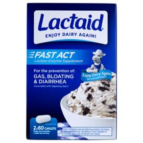Lactaid Fast Act Lactose Intolerance Caplets 120 ct.