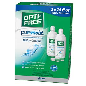 Opti-Free PureMoist with 2 Lens Cases 14 oz., 2 pk.