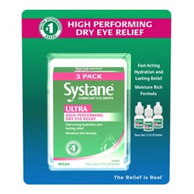 Systane Ultra Lubricant Eye Drops, 1/3 fl. oz., 3 pk.