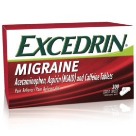 Excedrin Migraine Pain Relief Caplets, Acetaminophen, Aspirin and Caffeine, 300 ct.