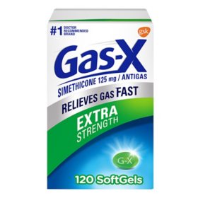 Gas-X Extra Strength Gas Relief Soft Gels, Simethicone 125 mg, 120 ct.