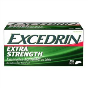 Excedrin Extra Strength Pain Reliever Caplets, 300 ct.