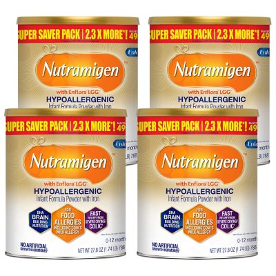 Enfamil Nutramigen Hypoallergenic Infant Formula with Enflora LGG, Powder  Can ( oz, 4 pk.) - Sam's Club