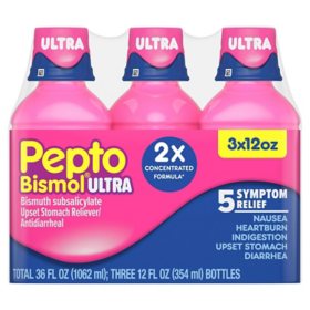 Pepto Bismol Ultra Liquid, Original, 12 fl. oz., 3 pk.