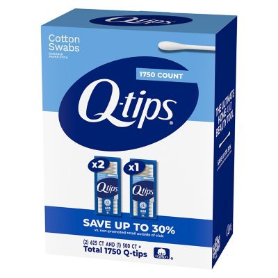 Q Tips Cotton Swabs 625 Ct 2 Pk 500 Ct 1 Pk Sam S Club