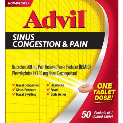 Advil Sinus Congestion & Pain (50 ct.) - Sam's Club