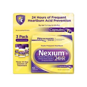 Nexium Delayed Release Heartburn Relief Capsules, 20 mg Esomeprazole Magnesium 14 ct./pk., 3 pk.