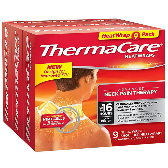 ThermaCare Air-Activated Neck, Wrist, & Shoulder Pain Therapy 3 Heat wraps (9 ct., Pack of 3)