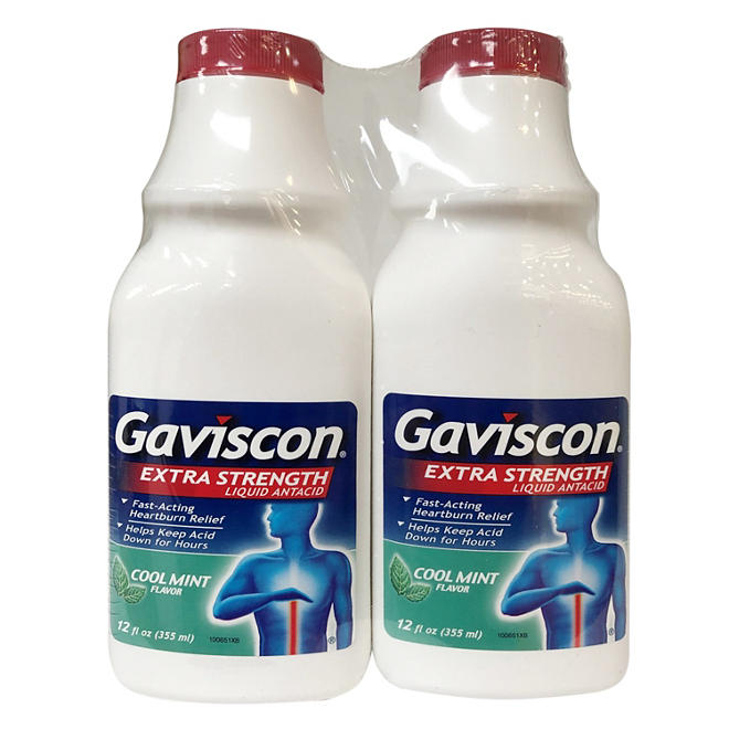 Gaviscon Extra Strength Liquid Antacid, Cool Mint 12 oz., 2 pk.