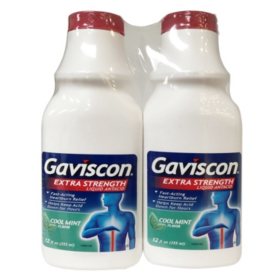 Gaviscon Extra Strength Liquid Antacid, Cool Mint Flavor (12 oz., 2 pk.)