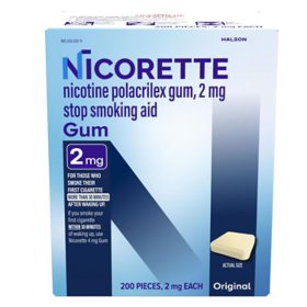 Nicorette Gum Stop Smoking Aid, 2 mg Original 200 ct.