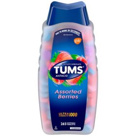 TUMS Ultra Antacid Chewable Tablets for Heartburn Relief, Assorted Berry 265 ct.