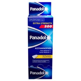 Panadol Extra Strength Acetaminophen Capsules, 500 mg (2 capsules/pk., 50 pk.)