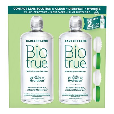 Biotrue Contact Lens Solution for Soft Contact Lenses, Multi-Purpose (16  fl. oz., 2 pk. + 2 fl. oz.) - Sam's Club