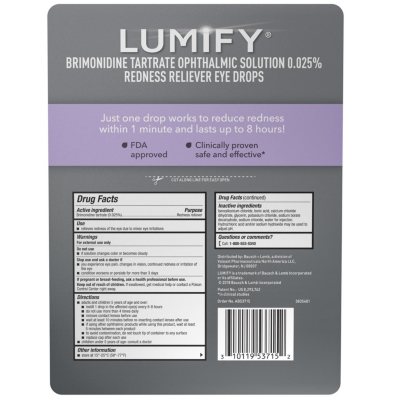 Lumify Redness Reliever Eye Drops (.25 fl. oz, 2 pk.) - Sam's Club