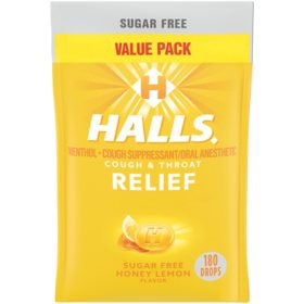 Halls Relief Honey Lemon Sugar-Free Cough Drops Value Pack (180 ct.)