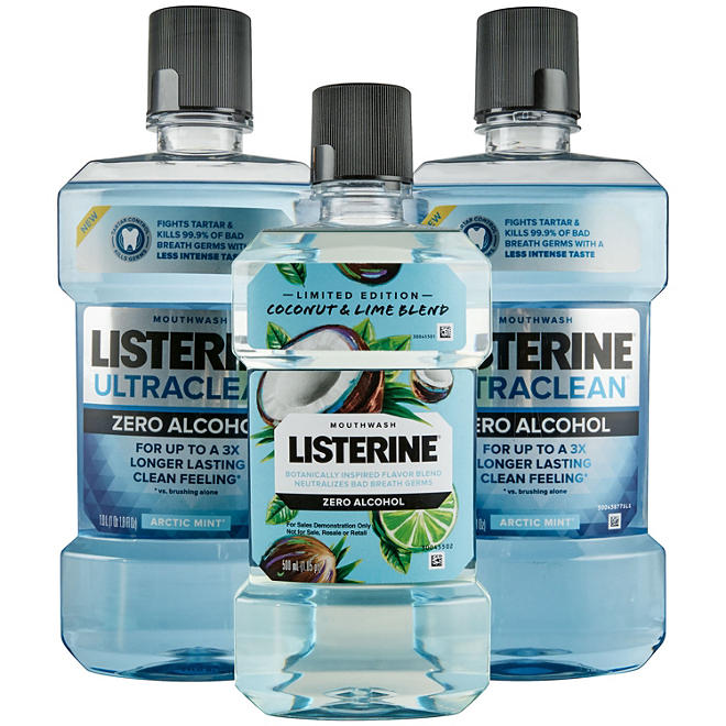 Listerine Ultraclean Zero Alcohol + Coconut Lime (3 pk.)