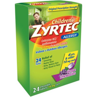Children s Zyrtec 10mg Grape Chewables 24ct Sam s Club