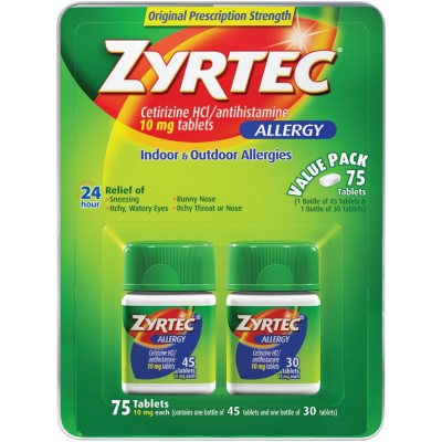 Zyrtec Allergy Value Pack - 75 tablets - Sam's Club