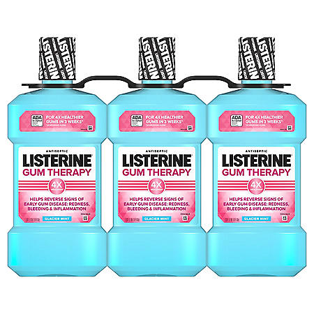 Listerine Gum Therapy Anti-Gingivitis Mouthwash, Glacier Mint (1L, 3-pk.)