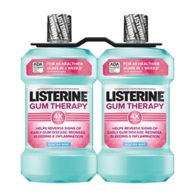 Listerine Gum Therapy Anti-Gingivitis Mouthwash, Glacier Mint, 1.5L, 2 pk.