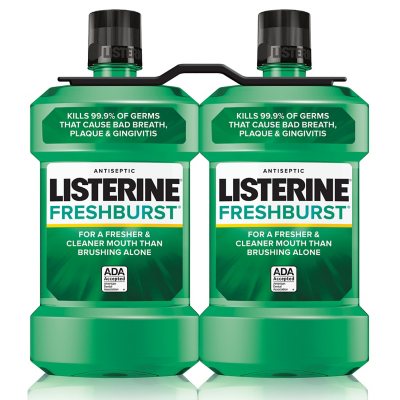 Listerine Antiseptic Mouthwash For Bad Breath & Plaque, Cool Mint