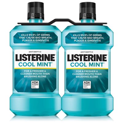 Listerine Antiseptic Mouthwash For Bad Breath & Plaque, Cool Mint