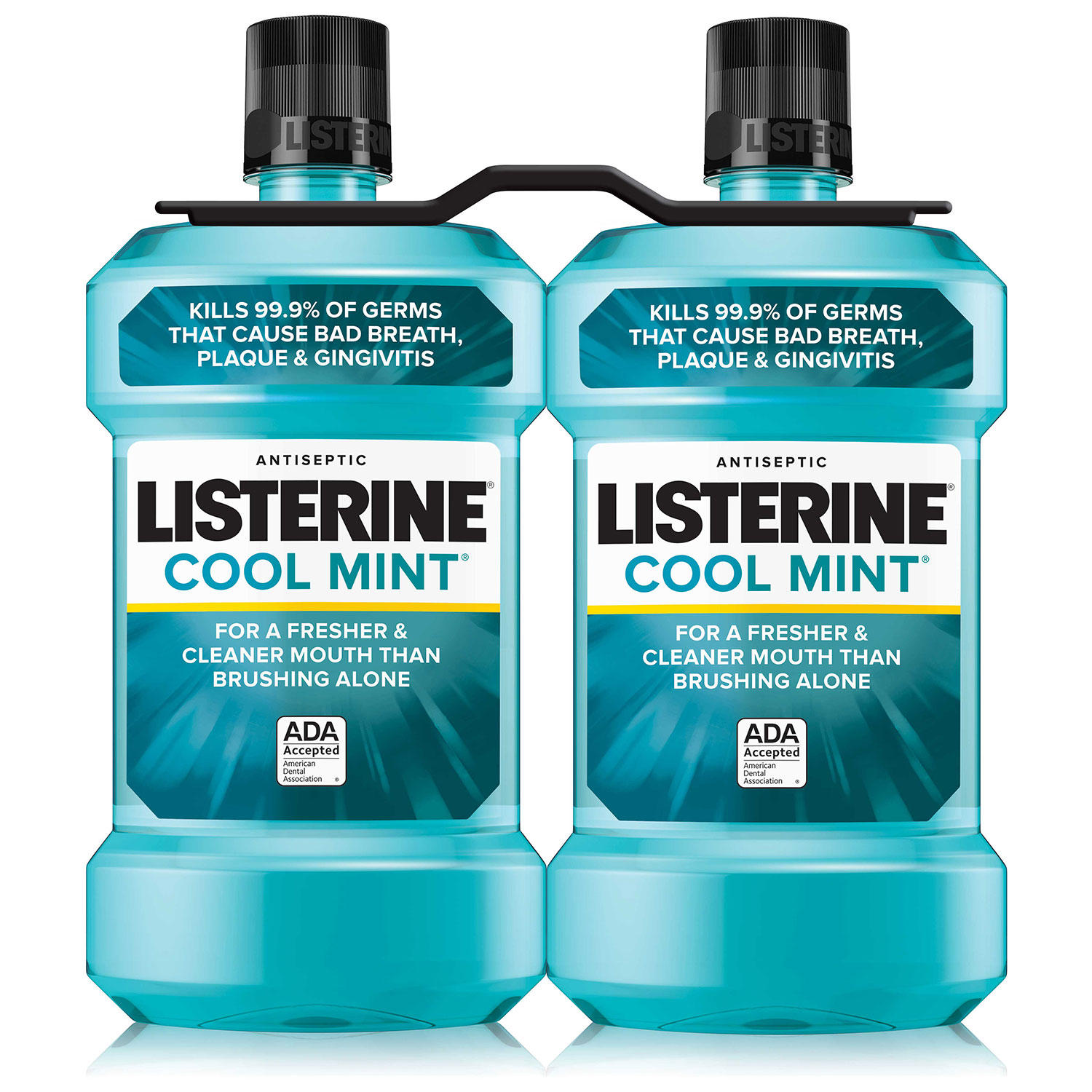 2-Pack Listerine Cool Mint Antiseptic Mouthwash, 1.5L