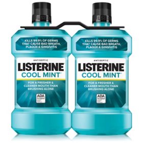 Listerine Cool Mint Antiseptic Mouthwash to Kill 99% of Bad Breath Germs  and Gum Therapy Mouthwash in Glacier Mint to Help Reverse Signs of Early