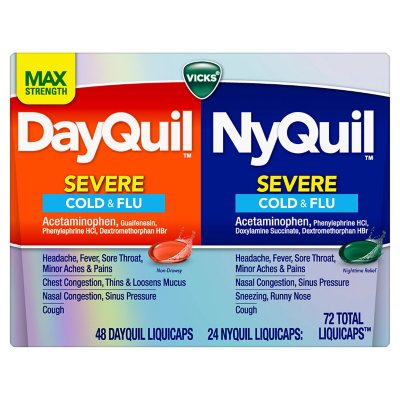   Basic Care Severe Daytime Cold and Flu, Maximum Strength  Liquid Cold Medicine, Non-Drowsy, Multi-Symptom Relief, for Adults and  Children Age 6 and Over, Original, 12 Fluid Ounces : Health 