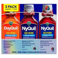 Vicks DayQuil and NyQuil SEVERE Cold & Flu Relief Liquid, Choose a Flavor (12 fl. oz., 3 pk.)