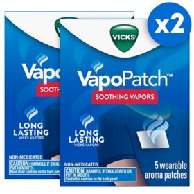 Vicks VapoPatch with Long Lasting Soothing Vicks Vapors for Adults (5 ct., 2 pk.)