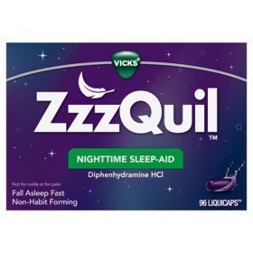 Vicks ZzzQuil Nighttime Sleep-Aid Liquicaps, 96 ct.