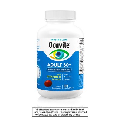 Bausch Lomb Ocuvite Adult 50 Eye Supplement Mini Softgels 150 ct