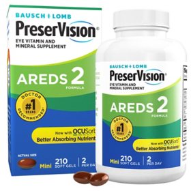 Bausch + Lomb PreserVision AREDS 2 Formula Eye Vitamin Mini Softgels 210 ct.