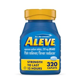 Aleve Pain Reliever & Fever Reducer Naproxen Sodium Caplets, 320 ct.	 		 		 		 		 		