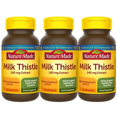 Nature Made Milk Thistle 140mg Capsules (50 ct., 3 pk.) Sam's Club