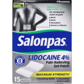 Salonpas Lidocaine Pain-Relieving Gel-Patch, 15 ct.