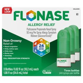Flonase Allergy Relief Nasal Spray, 144 Sprays, 3 pk. 		 		 		 		 		