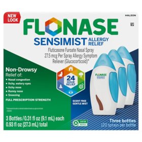 Flonase Sensimist Allergy Relief Nasal Spray, 120 Sprays, 3 pk.		 		 		 		 		 		