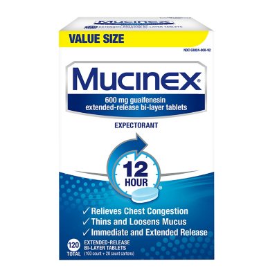 Mucinex 12-Hour Chest Congestion Expectorant Tablets (120 ct.) - Sam's Club