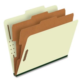 Pendaflex 6-Section Pressboard Classification File Folders, Grey Green Letter, 10 ct.