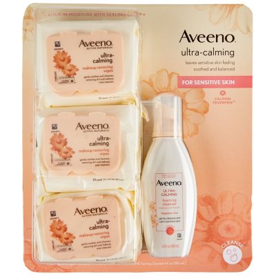 Aveeno UltraCalming Foaming Cleanser and Makeup Remover for Dry