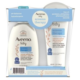 Aveeno Baby Eczema Therapy Moisturizing Cream 7.3 oz. and 12 fl. oz.