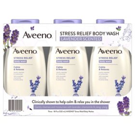 Aveeno Stress Relief Body Wash with Lavender & Chamomile (18 fl. oz., 3 pk.)